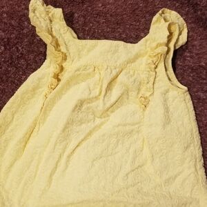 Bright Yellow Ruffled Sleeveless Top. Size Med 10/12